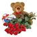 red roses with teddy and chocolates. Netherlands